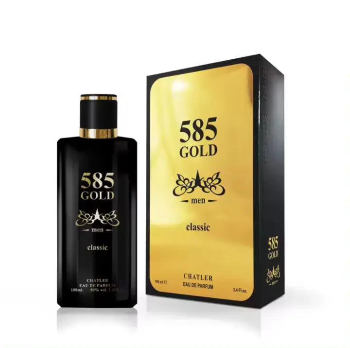 EAU DE PARFUM 585 GOLD MEN 100ML ---MARCA CHATLER---FRAGANCIA DURADERA, DURACIÓN 8 HORAS-----TOP VENTAS HOMBRE - 1