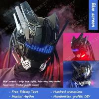 Máscara De Cosplay Punk Cyberpop Con Luz Y Pantalla De Subtítulos Rolling Mecha Soldado Tecnología Control Por App Regalo De Navidad Para Hombres Y Mujeres - details 25