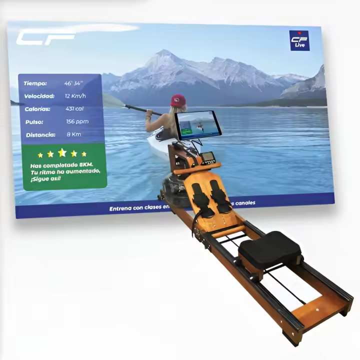 Clover Fitness - Máquina de Remo Plegable de Madera , Remo de Agua, Adultos Unisex, 2130x520x560mm - 1