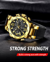Reloj De Pulsera LIGE Para Hombre Resistente Al Agua Con Pantalla Dual LED Y Luminosidad Deportivo De Outdoor Y Business Cronógrafo Cuarzo De Moda - details 11