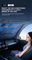 Dcolor 1 unidad de Parasol Coche Delantero con funda plastico, Parasol Plegable Coche Modelo Mejorado con Mango Plegable Ajustable, Paraguas Coche Anti UV Rayos para la mayoría de los Coches, SUV, Camiones, color negro,Max. ancho 140cm x Max. largo 79cm - details 11