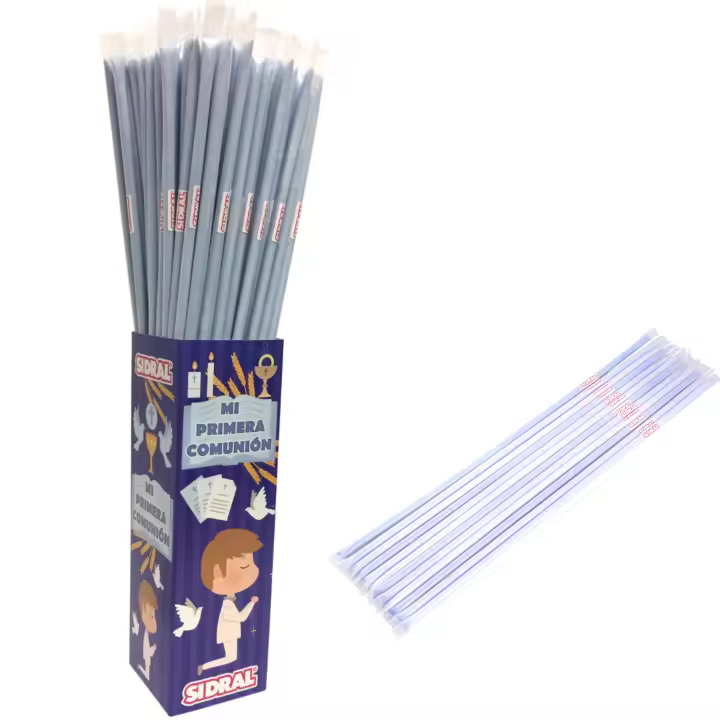 Cañas de SIDRAL Comunión 80 un. - Cañas de azúcar pica pica de Frambuesa, Cañas pica pica - Ideal para Fiestas (AZUL) - 1
