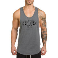 Camiseta De Algodón Transpirable Para Hombres Verano Sin Mangas Deporte Fitness Gimnasio Running Tops De Hombros Vazios - details 4