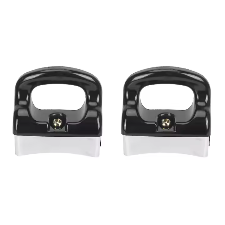 2x Mango de baquelita plateado negro para sartén, cacerola, utensilios de cocina HA - 1