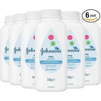 Johnson's Baby Talco, Polvo, suave para pieles sensibles y uso diario, pack 6 unidades, 200 g - 1