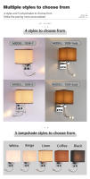 Lámpara De Pared Moderna E27 Con Luz De Lectura LED Y USB Para Dormitorio Sala De Estar Hotel Instalación En La Pared Material De Tela - details 2