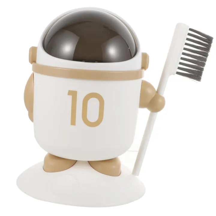 1 juego Astronaut Office Bot pequeño y lindo cubo de basura de escritorio - 1