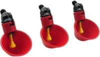 Alimentador automático de pollo/aves de corral de 6 paquetes con tazas de riego de plástico rojo - details 3