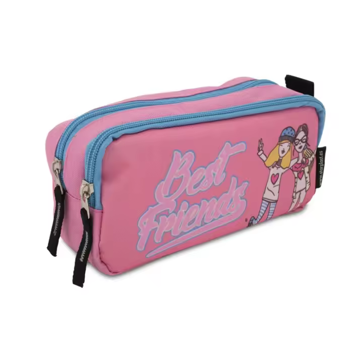 STARPLAST - Estuche 2 compartimentos BEST FRIEND - Gran Capacidad - Tamaño 21x10x9cm - 1