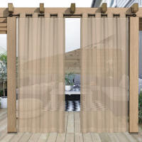 Panel De Cortina De Voile Hidratada Para Exterior Jardín Puerta De Juego Divisor De Yarda Gazebo Pergola Cortinas De Tules Red Transparente Para Ventana Modernas - details 5