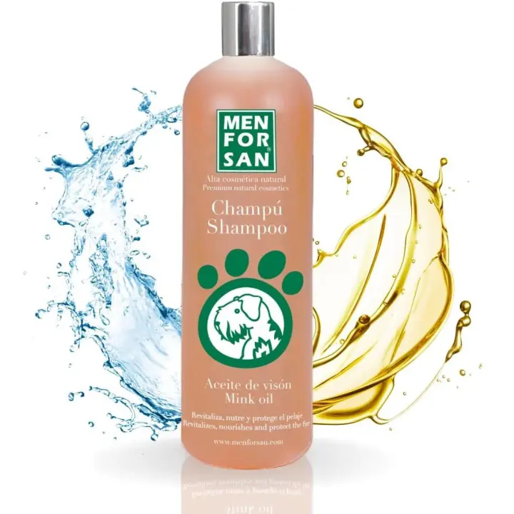 Menforsan Champú para perros Aceite De Vison 1 Lt. para Pelaje Seco aportando hidratación y brillo. - 1