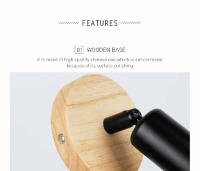Lámpara De Pared De Madera Vintage Nórdica E27 Base De Lámpara De Hierro Para Bares Cafeterías Restaurantes Iluminación Doméstica 220V Negro Blanco - details 8