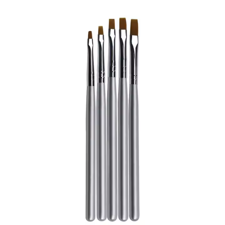Pincel De Arte De Uñas Profesional Con Mango De Madera 5Estilos Para Pintura Acrílica UV Gel Y Polvo De Uñas Set De Pinceles De Manicura - 1