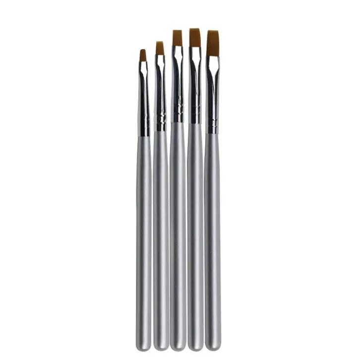 Pincel De Arte De Uñas Profesional Con Mango De Madera 5Estilos Para Pintura Acrílica UV Gel Y Polvo De Uñas Set De Pinceles De Manicura - 1