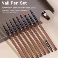 9PCS Pincel De Uñas Con Gel UV Para Dibujar Y Pintar DIY Herramienta De Manicura Acrílica Para Diseño De Uñas Y Mostrador De Toppings - details 0