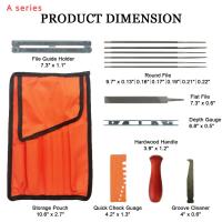 Kit De Afilado Para Motosierra Profesional 13 Piezas Con Mango De Madera Dura Herramienta De Afilado De Cadena Guía De Barra De Afilado Juego De Afilado De Motosierra - details 1