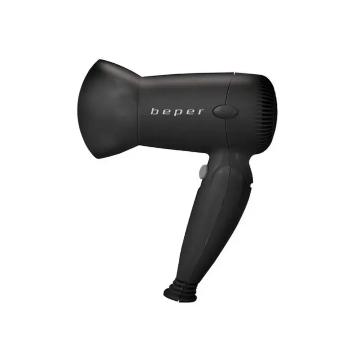BEPER 40.405 Secador de Pelo Color Negro, de Viaje, Plegable, 1200W - 1