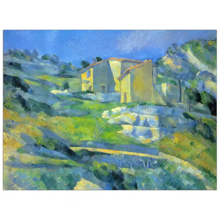 Panel decorativo del museo, listo para colgar. Cezanne Paul-Casa EN LA Provenza-Cm 120x90 - 1