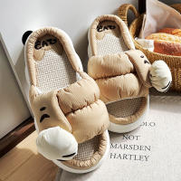 Zapatillas De Plataforma Casual Para Mujer Con Diseño De Gato De Dibujos Animados Zapatos De Lino Elegantes Para El Hogar Con Tobillero Abierto Y Tacón Bajo - details 20