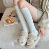 Medias Retro Para Mujer Estilo Japonés De Otoño Invierno Cálidas Y Suaves Medias Largas De Color Sólido Moda Casual Para Mujer - details 2