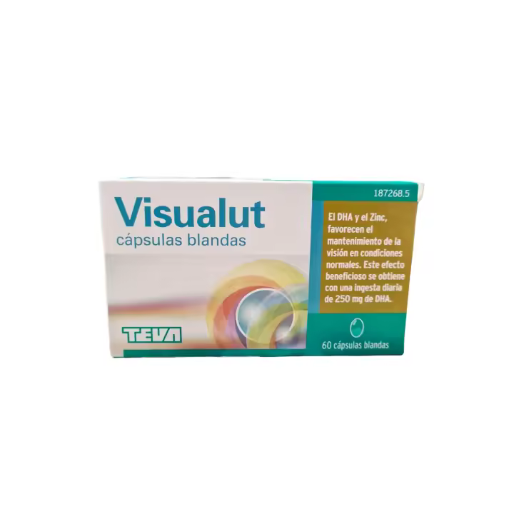 Teva Visualut 60 Cápsulas Blandas - Vitaminas para la Vista - Complemento Alimenticio - Luteina - Zeaxantina - Omega 3 - Vitamina C - Vitamina D - Salud Ocular - 1