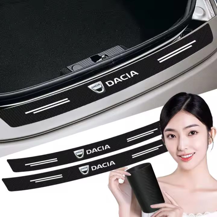 Pegatina De Fibra De Carbono Para Parachoques Trasero De Coche Protección Para Dacia Duster Logan Sandero Lodgy Dokker Stepway Mcv 2 Solenza RS - 1