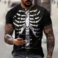 Camiseta De Terror Con Esqueleto 3D Para Hombres Y Mujeres Moda Oversize Manga Corta Camisetas De Calle Para Niños Ropa Top - details 4