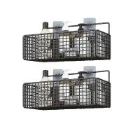 Cesta De Almacenamiento Rustica Para Pared Organizador De Baño Sin Perforar Estante Para Mesa De Baño No Tóxico Sin Batería Requerida - details 5