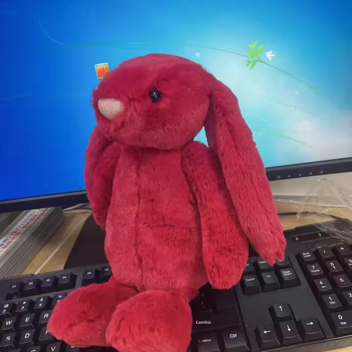 Muñeco De Peluche Jelly Cat Conejo Rojo De Navidad 30cm Juguete Interactivo Para Perros Y Gatos Suave Y Soothing Decoración Para El Hogar Regalo Para Mascotas - 1