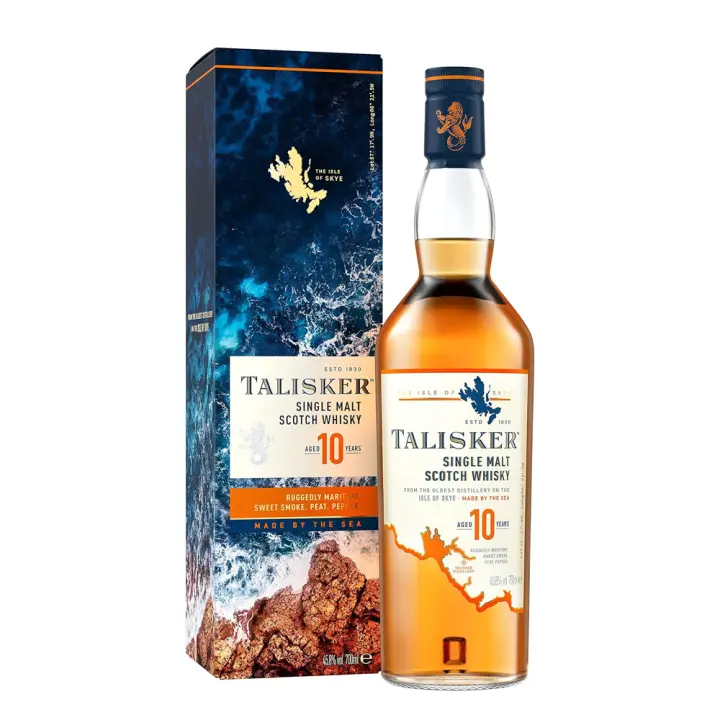 Whisky Talisker 10 Años - Botella 70 CL - Single Malt Scotch - 45,8% - 1