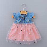 Vestido De Verano Para Bebé Niña Con Puntos En Malla Estilo Coreano Dulce Y Tierno Vestido De Poliéster Para Niñas (0-3 Años) - details 1