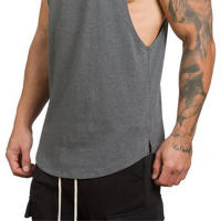 Camiseta De Algodón Transpirable Para Hombres Verano Sin Mangas Deporte Fitness Gimnasio Running Tops De Hombros Vazios - details 6