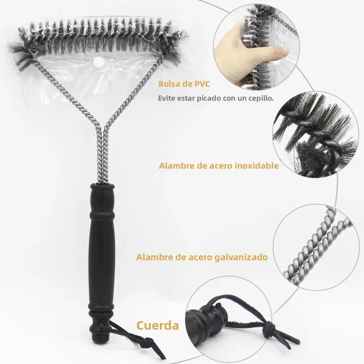 Cepillo De Limpieza Para Barbacoa En Acero Inoxidable Cerdas No Adherentes Herramienta De Accesorios Para Barbacoa Y Asadores - 1