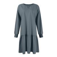 Vestido De Mujer Otoño Manga Larga Pullover Cuello Redondo Rib Knit Patchwork Suéter Cómodo Casual Mini Vestidos Estilo Vintage - details 28