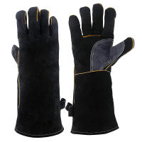 Guantes de cuero de Vaca resistentes al calor y al fuego para chimenea, Horno, Parrilla, Soldadura, manejo de animales - details 1