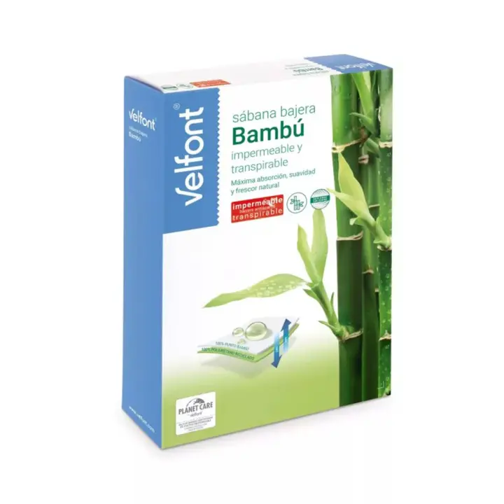 Sabana bajera con tejido BAMBU, transpirable e impermeable de Velfont. - 1