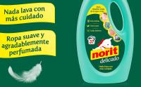 Norit Delicado Verde 1.125ml 37 Lavados (Pack 3 uds) - Detergente Líquido para lavado a Máquina, Cuida las Prendas Delicadas, Previene las Bolitas, Evita la Deformación y Mantiene su Elasticidad, Deja las Fibras Suaves, Esponjosas y Perfumadas - details 1
