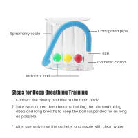 Entrenador De Respiración Con 3 Bolas Para Mejorar La Función Pulmonar Sistema De Medición De Exercitador De Respiración Spirometría - details 5