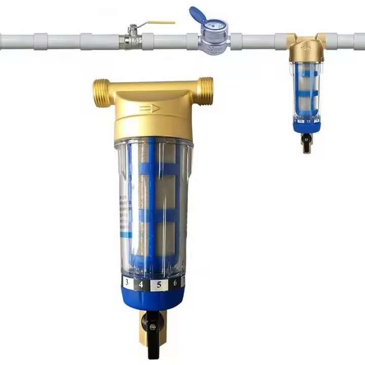 Filter de sedimentos reutilizable-Prefilter de Agua-Filter de sedimentos-Pre-filter de Micras-Accesorio purificador de Agua-Para tuberia de Agua de Pozo-Filter de sedimentos (abrazadera de Manguera de 1/2) ") - 1