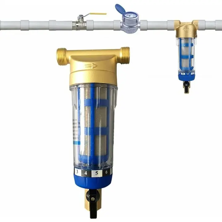 Filter de sedimentos reutilizable-Prefilter de Agua-Filter de sedimentos-Pre-filter de Micras-Accesorio purificador de Agua-Para tuberia de Agua de Pozo-Filter de sedimentos (abrazadera de Manguera de 1/2) ") - 1
