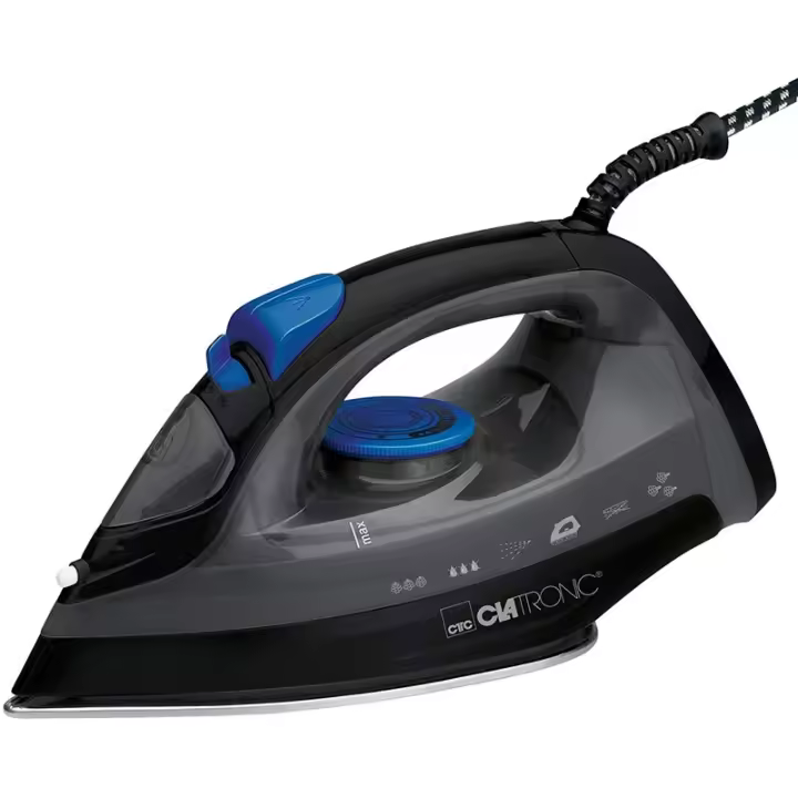 Clatronic DB 3703 plancha Plancha vapor-seco Suela de acero inoxidable Negro, Gris 1800 W - 1
