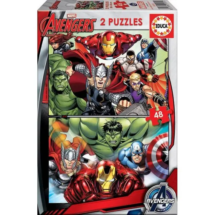 Puzzle 2x48 Piezas Avengers Educa - Fácil Manipulación - 1