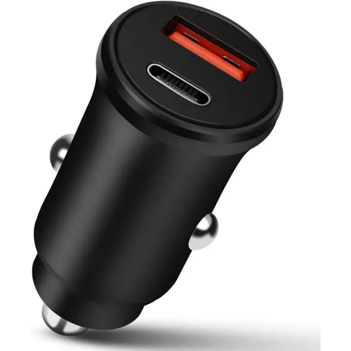 Cargador USB C para coche, 48 W, cargador USB para encendedor de cigarrillos, PD20 W, QC3.0, 12 V/24 V, adaptador de cargador mini USB para coche - 1
