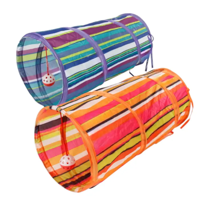COTTECOTA-Túneles para Gatos Varios Modelos Tubos para Gatos Tunel con forma de T, Tubo Plegable PET Plegable Divertido Juego Juguete Tubo de Gatos Juguete con Pompón y Campanas para Gato Gato Jugar Túnel Casa del Laberinto - 1