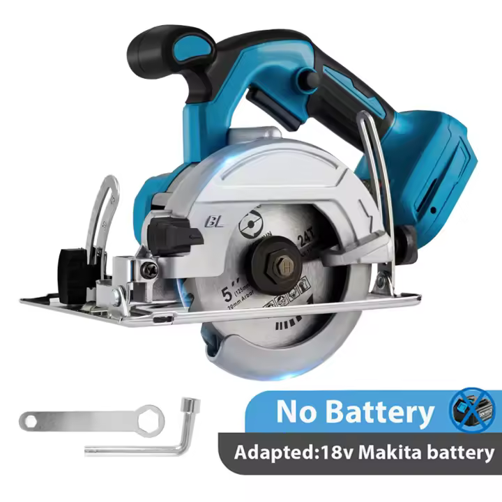 Sin escobillas 5 pulgadas 125mm Mini Sierra circular Eléctrica inalámbrico 0-45 ° adjustbale carpintería de Jardín Para Makita 18V badería - 1