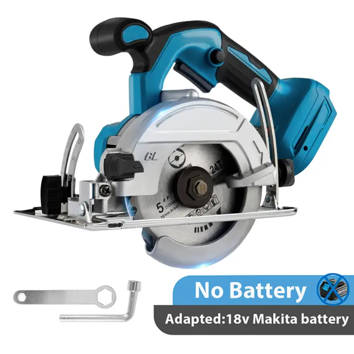Sin escobillas 5 pulgadas 125mm Mini Sierra circular Eléctrica inalámbrico 0-45 ° adjustbale carpintería de Jardín Para Makita 18V badería - 1