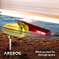 AREBOS Mesa de camping 120 x 70 cm mesa rodante aluminio mesa plegable exterior - details 25