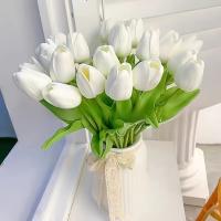 10Pcs Flores Artificiales De Alta Calidad Tulipes Toque Real Para Decoración De Hogar Habitación Dormitorio DIY Fiesta Boda Decoración - details 0
