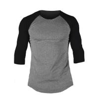 Camiseta De Entrenamiento Fitness Para Hombres Manga Larga Algodón Transpirable Ropa Deportiva Correr Gym Bodybuilding Color Sólido - details 15