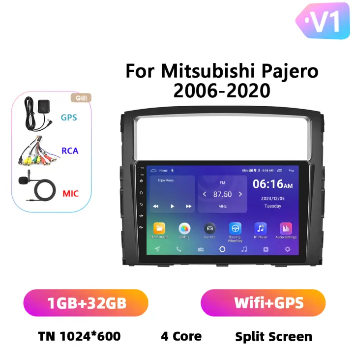Podofo Radio de coche Android 2 Din para Mitsubishi Pajero 2006 2008 2009 2010-2020 Carplay 8+128GB AI Voice WIFI+4G DSP GPS Navegación Multimedia Reproductor de Video - 1
